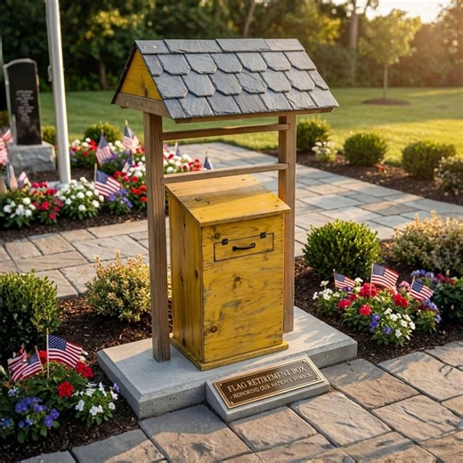 DIY Flag Retirement Box Plans | American Flag Drop Box Woodworking PDF | Veteran Memorial Collection Blueprint | Patriotic Wood Box Template - Etsy