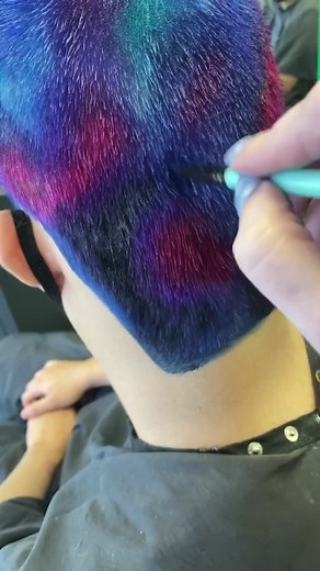 Mesmerizing Galaxy Hair and Undercut Design