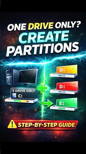 Hard Disk Partition Safe Tarike Se Kaise Kare (No Data Loss) | Create New Drive in Windows ⚡#pctips