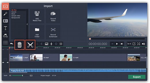 Movavi Video Editor keyboard shortcuts