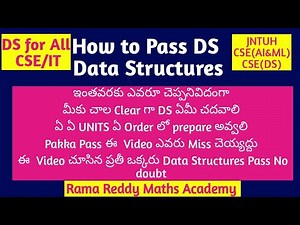 JNTUH DS R18 | Data Structures | Very Important Questions in DS CSM | ‪@ramareddymathsacademy‬