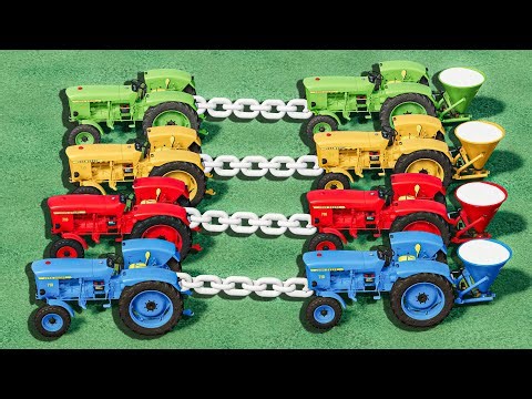 WORK with Colors - INSANE LIME TOWING Transporting Mini Tractors ! Farming Simulator 22
