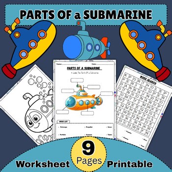 Parts Of a Submarine Diagram Worksheet | Stem Labeling Activity & Coloring Pages