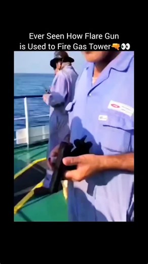 new explain_ on Instagram: "A flare gun is often used in gas fields to safely ignite excess gases released through flare stacks. When pressure builds up in the system, operators discharge a burning flare cartridge toward the gas stream. The intense heat from the flare instantly ignites the highly combustible hydrocarbons, allowing the gas tower to burn off trapped or excess fuel in a controlled manner. This process prevents dangerous pressure buildup, reduces explosion risk, and ensures safe dis