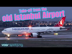 Turkish Airlines A330-300 takeoff at the legendary old Istanbul Ataturk Airport
