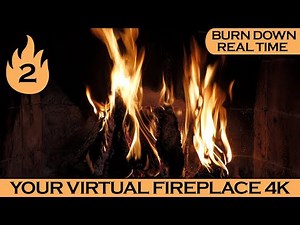 Burn Down in Real Time #2 Wood Logs Burning with Crackling Fire Sounds | Your Virtual Fireplace 4K