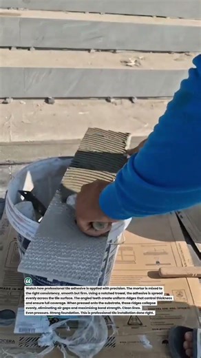 Perfect Tile Adhesive Application #TilePro #ConstructionUSA #Flooring