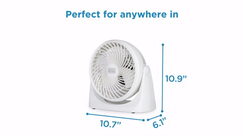 BLACK+DECKER Turbo Desk Fan – Electric Portable 7 Inch Table Fan with Adjustable Tilt for Quiet Cooling, White