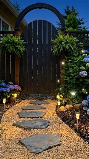 I Built My Dream Backyard Walkway! 🏡✨ Easy Stepping Stone & Solar Light Path