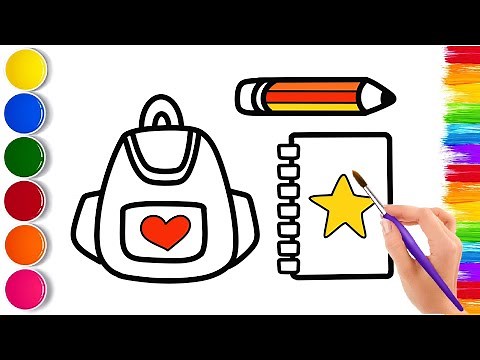 📚✨ How to Draw Cute School Supplies Step by Step — for Kids