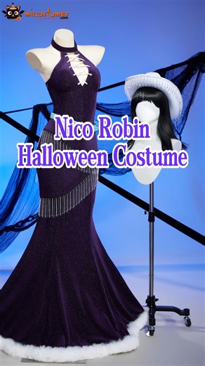 Rate this Nico Robin costume 1-10 🛒https://miccostumes.com/OP-Nico-Robin-Derivative-Winter-Gown-Christmas-Costume-Halter-Neck-Fishtail-Dress-with-Shawl-and-Hat-278263p.html -Halloween Preorder: up to 30% OFF- | Miccostumes