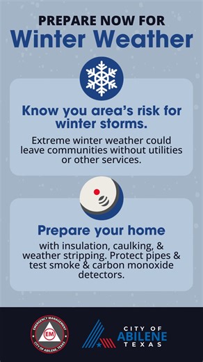 Colder temperatures are on the way. Prepare now for winter weather! ❄️ | City of Abilene, Texas | Facebook