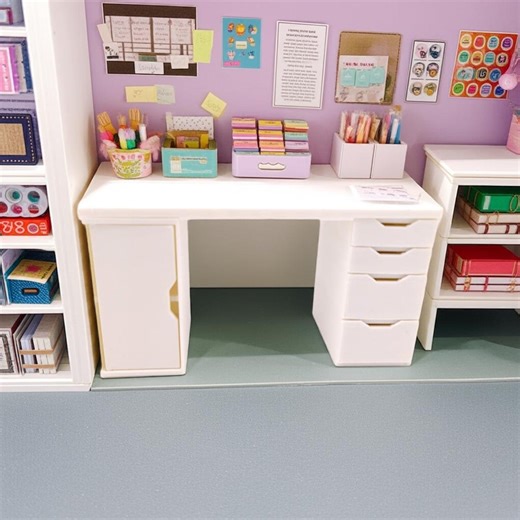1:12 Office Desk, Crafter Drawer STL File for Dollhouse Print, Office, Craft Room, Study Room, Diorama - Etsy