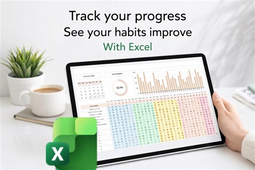 Habit Tracker Excel | Automatic Tracker With Charts | Daily Monthly Planner | Instant Download - Etsy