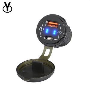 [Hot Item] Durable Bus USB Charger 12V Dual Port Type C Pd and USB a with Short Circuit Prevention