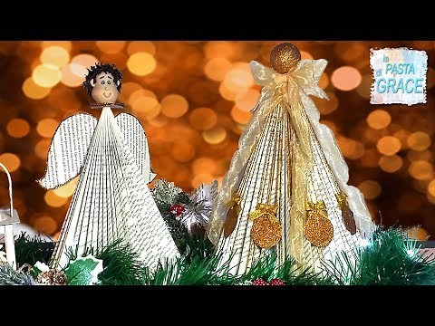 Come fare un Angelo o un albero di Natale con pagine di libro