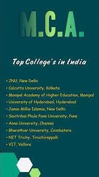 Best Colleges For MCA | Top Colleges For MCA | Top Colleges For MCA In India |