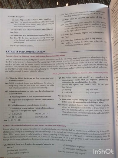 Class 10th Chapter - Mijbil The Otter (NCERT solutions and Extract type questions) #studynotes