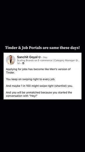 Difficult to find the right job/partner these days 😂 #tinder #job #portal #funny | thehungrybatman