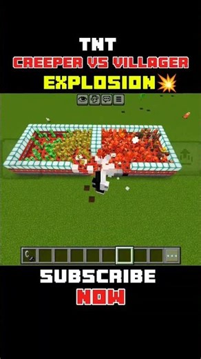 TNT 💥 Creeper vs Villager explosion🖤 #minecraftshorts #viralshorts