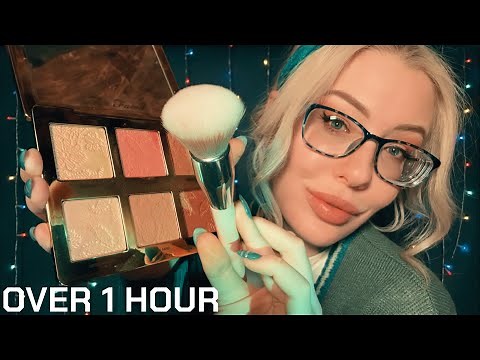 1 HOUR ASMR | Doing Your Makeup | Rummaging, Stipple, Facial Touch