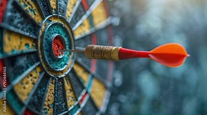 Targeting Success: OKR Strategy's Bullseye. Concept Growth Mindset for Team Success, Mastering Time Management, Effective Communication Skills, Cultivating Resilience