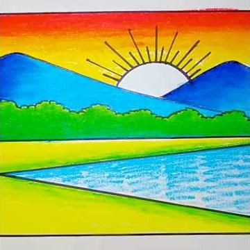 Sunset drawing scenery #art #drawing #painting