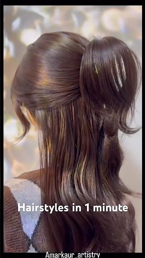 4 Easy Hairstyles in 1 Minute Half Up Clip Hairstyles | Easy Hairstyles #hairstyle #hairtutorial