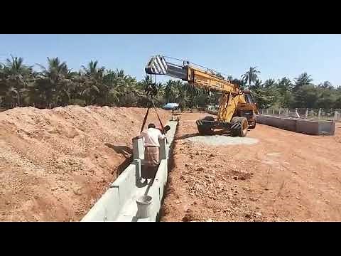 Precast Concrete U Drain - Channels Laying at site
