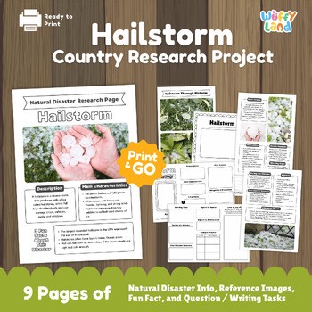 HAILSTORM Natural Disaster Research Project | Earth Science Worksheets