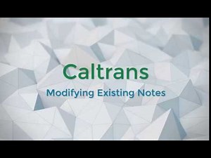 Modifying Existing Notes
