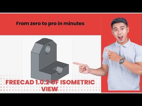 FreeCAD 1.0.2 Tutorial | Isometric Part Design (Pad, Chamfer, Hole & Pocket) | Beginner to Pro