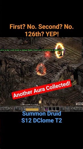 DCLONE T2 DOWN! 👹 126th Druid Milestone #projectdiablo2 #shorts