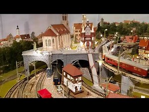 Marklin HO scale vintage analog model train layout