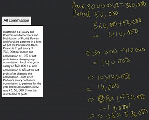 Illustration 14 (Salary and Commission to Partners and Distribu... | Filo