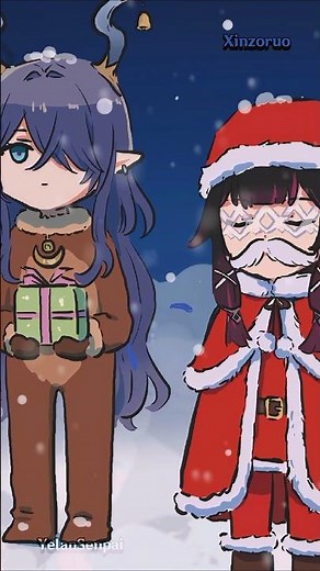 Santa Columbina Visits Shenhe,Yelan And Ganyu [ Genshin Impact Comic ]