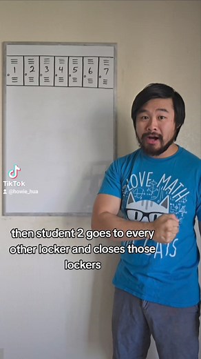 The locker problem: 1000 lockers and 1000 students. Student 1 opens every locker. Student 2 closes every other locker. Student 3 changes every 3rd locker (closed -> open, open -> closed), etc. Which lockers are open at the end of this scenario? #math | Learning Math with Howie Hua