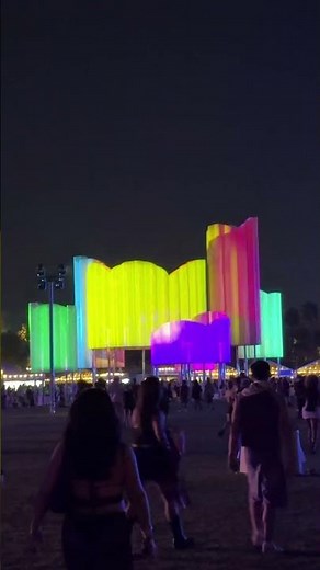 Heres what the new Coachella 2025 art installations look like at night #coachella #coachella2025
