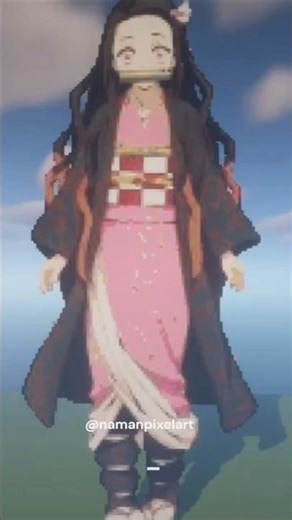 Best Demon Slayer Pixel Art 🔥 Tanjiro, Nezuko, Zenitsu & Inosuke in Minecraft ⚔️✨#shorts #minecraft