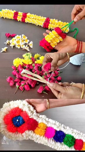 704K views · 10K reactions | Poo malai kattuvathu eppadi / flower malai garland making #malai #poomalai #rosemalai | indian natural flowers | Facebook