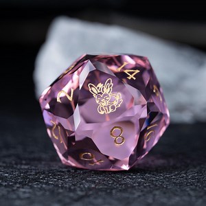 Hand Carved Pink Crystal Gemstone Dice Set: Anime Polyhedral DND Dice - Etsy