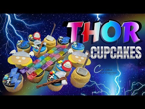 THOR CUPCAKES Tutorial: How to Make Marvel Avengers Superhero Fondant Isomalt Chocolate Candy Topper