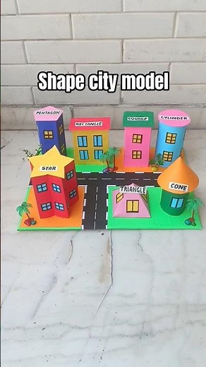 shape city model for school project, math tlm of shapes