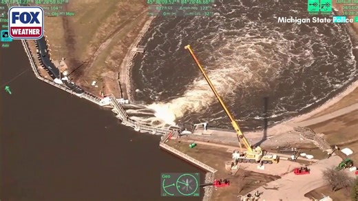 See it: Aerial footage highlights severe flooding in Cheboygan, Michigan amid critical dam levels