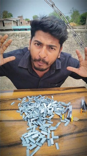 Making the longest chain using 20,000 stapler pins #experiment #mrgarhwaexperiment #stapler