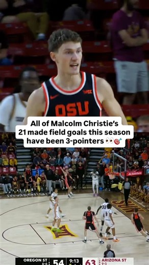 In the 4th on Instagram: "Malcolm Christie has been looking sharp from the perimeter (42.0% 3PT) for OSU this season 🎯 The Beavers took down Arizona State 78-75 to get their first win in Tempe, AZ since 2007 🔥 @malcolm_christie6 @beavermbb (📺: ESPN2)"