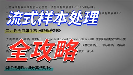 流式样本处理5分钟救命帖！细胞/PBMC悬液步骤 裂红法&Ficoll选法口诀#安邦生物#科研#流式