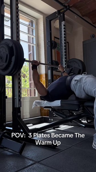 Due to bench inflation, 3 plates became the new 2 plates 😤 #benchpress #gymtok #fitness #gym