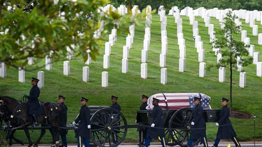 Horse-drawn caissons finally return to Arlington National Cemetery after extended delays
