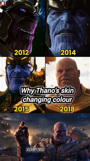 😱 Why Did Thanos Keep Changing Color?! 2012 vs 2014 vs 2015 vs 2018 💜🟣 #shorts #marvel #thanos #fyp